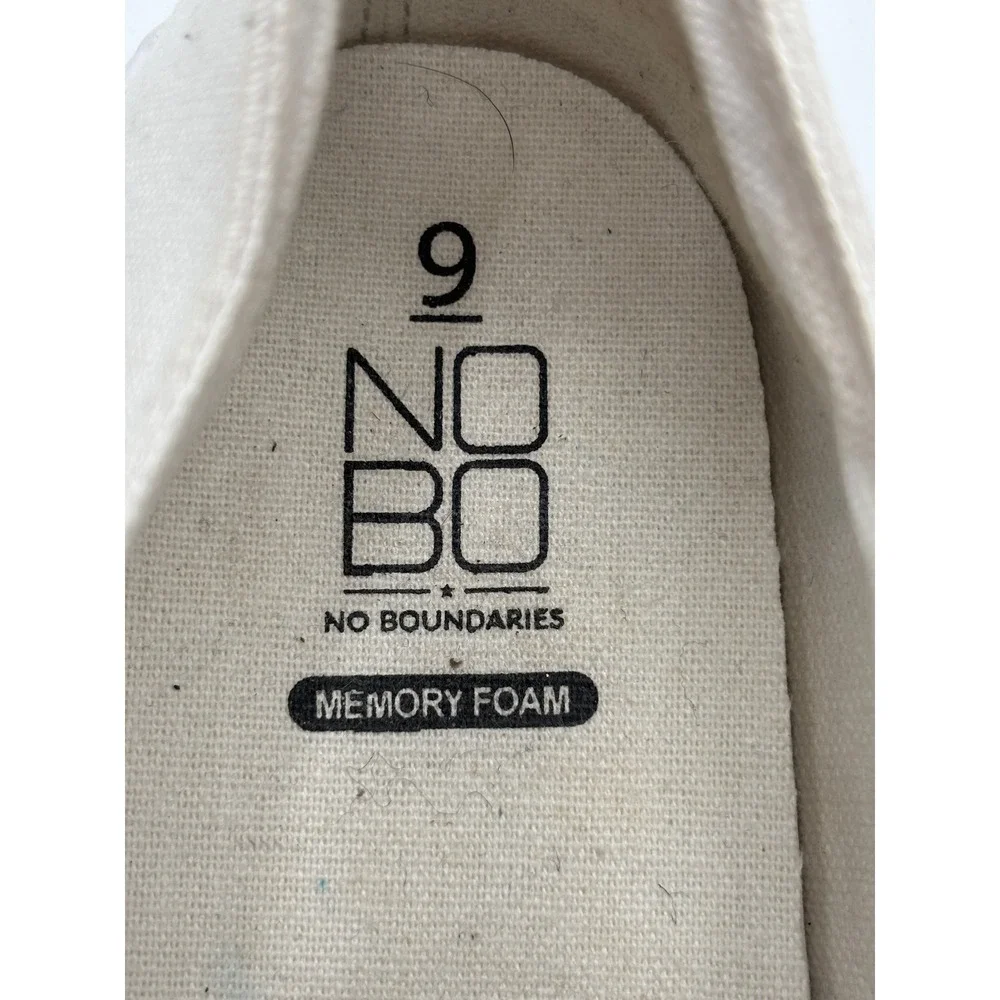 NOBO No Boundaries Men's White Canvas Low Top Sneakers Memory Foam Size 9